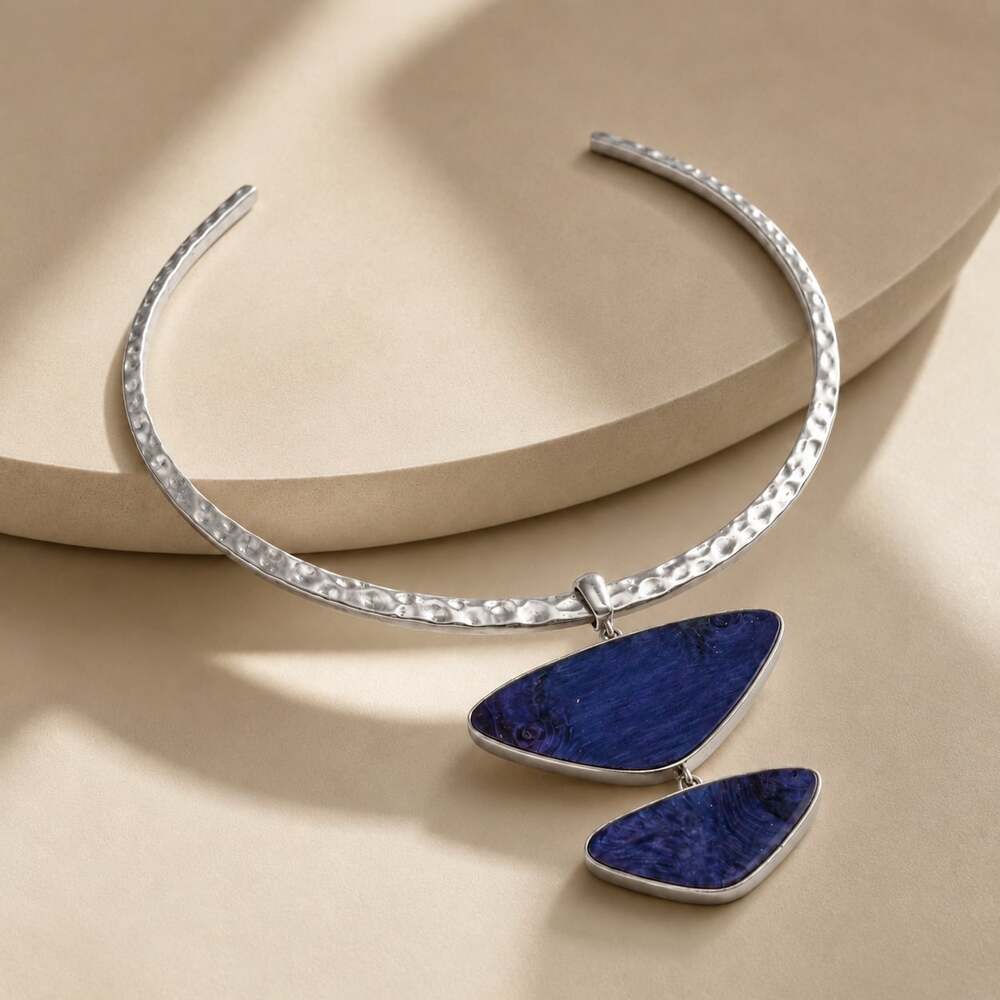 Kendra Scott Margo Statement Collar Necklace in Silver and Blue